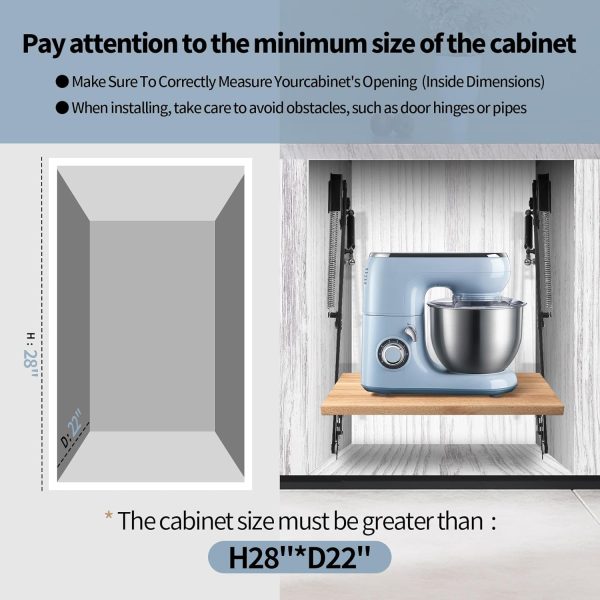 Upgraded Mixer Lift for Cabinet, Appliance Lift with Soft-Close, - Image 6