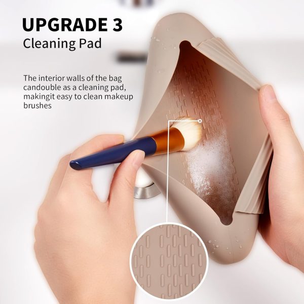 Silicone Makeup Brush Holder Travel Cosmetic Bag：Soft Portable Cosmetic - Image 4