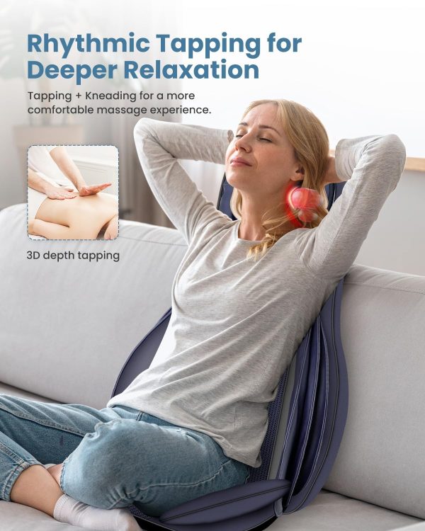 COMFIER Shiatsu Back Massager with Heat for Pain Relief Deep Tissue, - Image 2