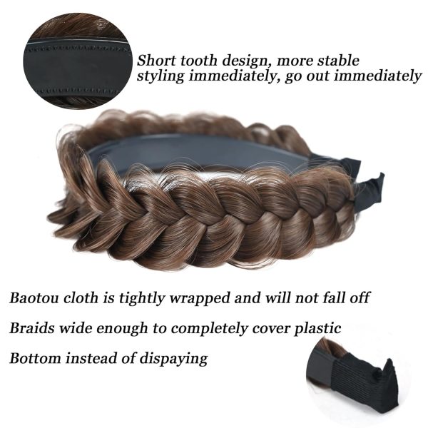 Wide Braided Headband Hoop Fashion Hair Accessories Elastic Non-slip Band - Image 4