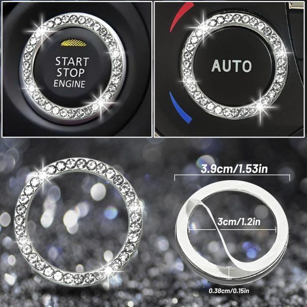 NBTEPEM 27 PCs Bling Car Accessories Set for Women, Steering Wheel Covers - Image 8
