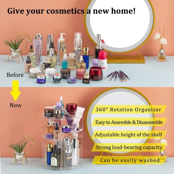 Argox 360° Rotating Makeup Organizer, Skincare Storage Box, Cosmetic - Image 2