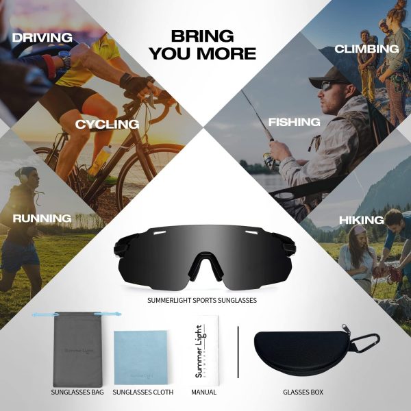 Baseball Sunglasses for Men Women, Wrap Around Sports Sunglasses for - Image 7