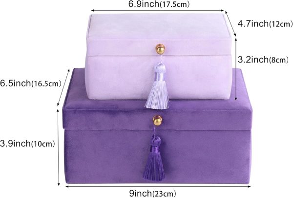 HofferRuffer Velvet Jewelry Boxes Decorative Boxes, Storage Accessory - Image 2