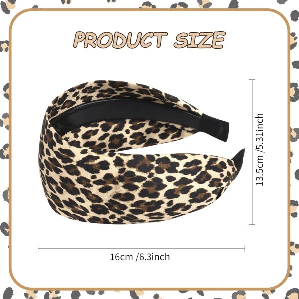 YARIEW Leopard Print Headbands for Women Girls 2 Pcs Wide Headband Non Slip - Image 2