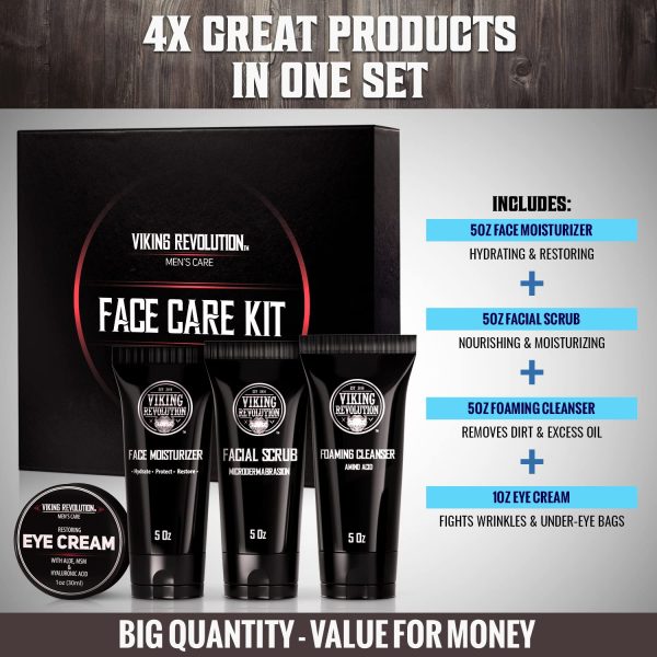 Viking Revolution Mens Facial Skin Care Kit - Includes Rejuvenating Face - Image 4