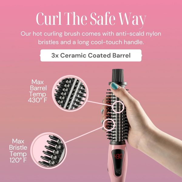 Alure Heated Styling Brush - 3-in-1 Ionic Hair Curler/Straightener with - Image 3