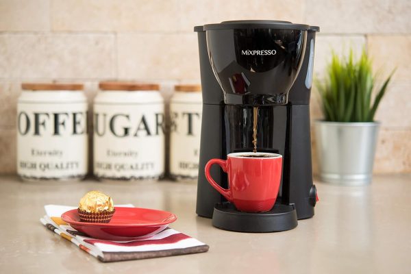 Mixpresso Mini Compact Drip coffee Maker With Brewing Basket, Black Small - Image 6