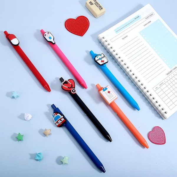 cobee 6PCS Cute Nurse Pens, Funny Nursing Pens 0.5mm Retractable Pens Nurse - Image 2