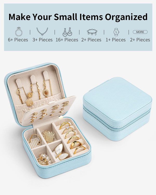 Vlando Travel Jewelry Case, Small Travel Jewelry Organizer Box for Girls - Image 7