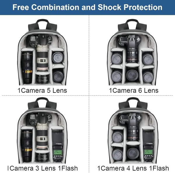 Cwatcun Waterproof Camera Backpack for DSLR, Mirrorless - Compatible with - Image 3
