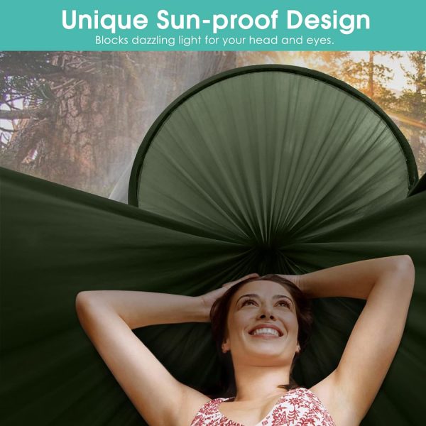 G4Free Large Camping Hammock with Mosquito Net 2 Person Pop-up Parachute - Image 3