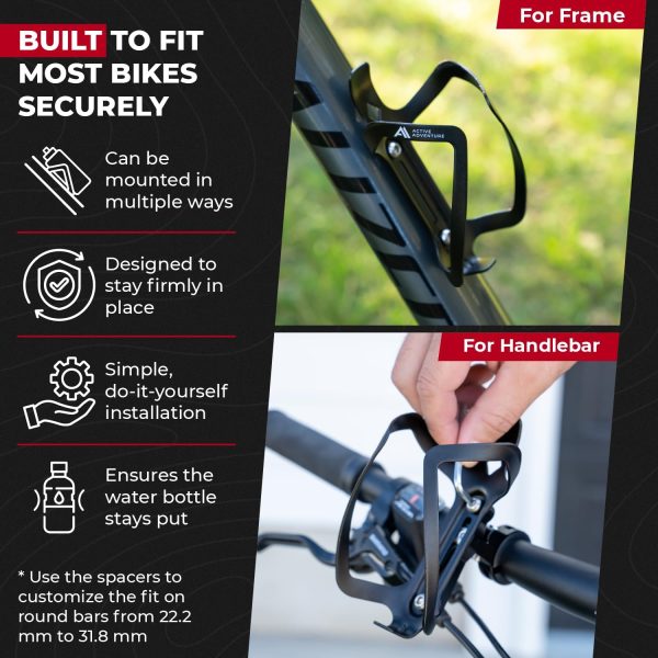 Bike Water Bottle Holder Combo - 20 Oz Squeeze Bottle & Bicycle Mount Cage - Image 3