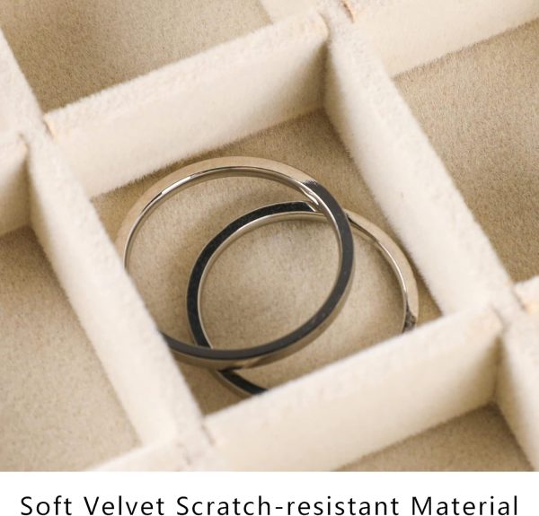 Frebeauty Jewelry Organizer Tray,Stackable Velvet Jewelry Trays,Drawer - Image 6