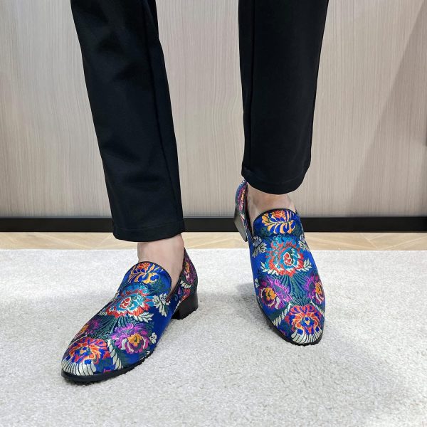 Men's Luxury Embroidery Penny Loafer Noble Slip-on Suede Loafers Shoes - Image 2