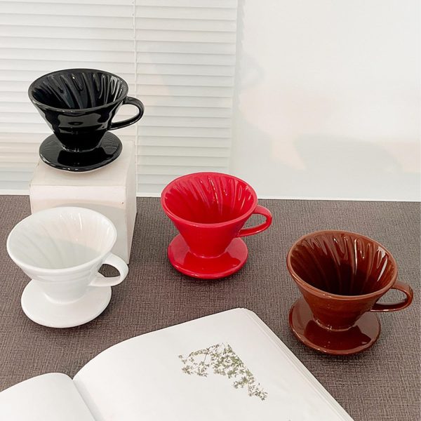 Pour Over Coffee Maker, Single Cup Coffee Dripper, Manual Porcelain Slow - Image 9