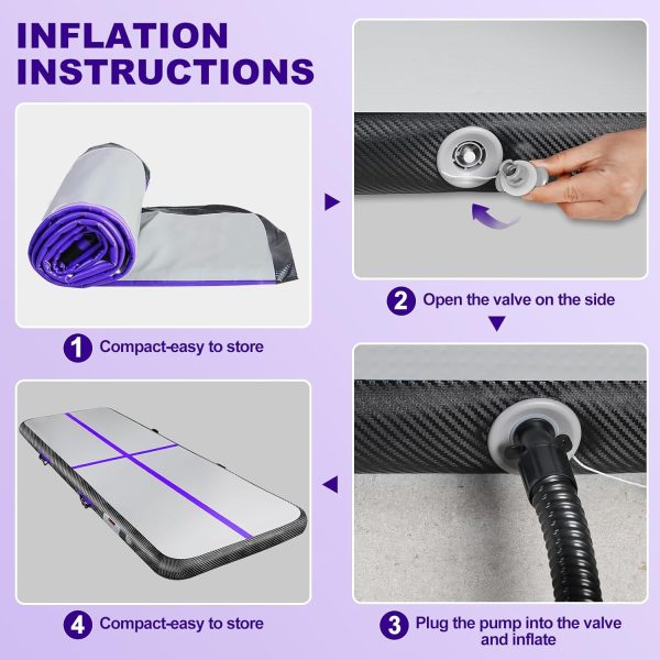Inflatable Air Gymnastics Mat, Air Tumbling Track Mats For Kids Home Gym - Image 5