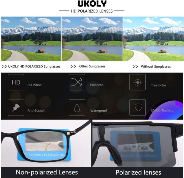 Ukoly Cycling Sunglasses for Men Women with 3 Interchangeable Lenses, - Image 4
