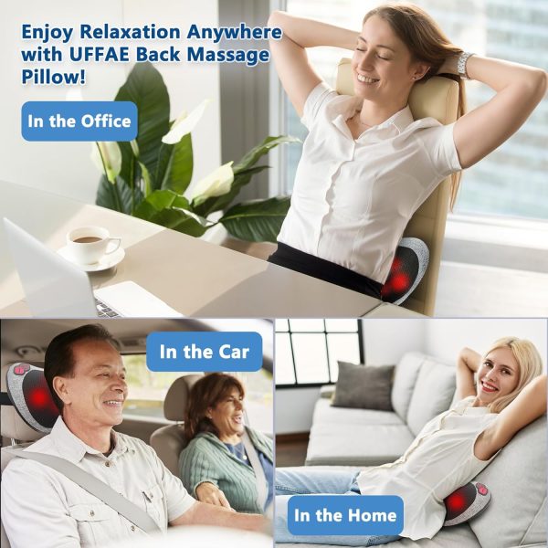 Shiatsu Neck Massage Pillow,Neck and Back Massager with Heat,Massage Pillow - Image 6