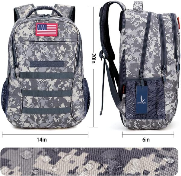 outdoor plus Camo Backpack,Military Boys Backpacks for School,Army Bookbag - Image 2