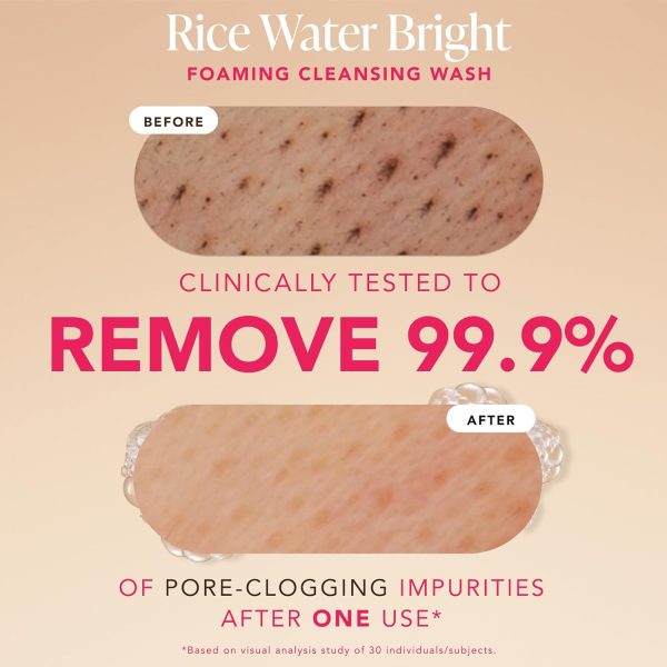 The Face Shop Rice Water Bright Foaming Facial Cleanser with Ceramide, - Image 3