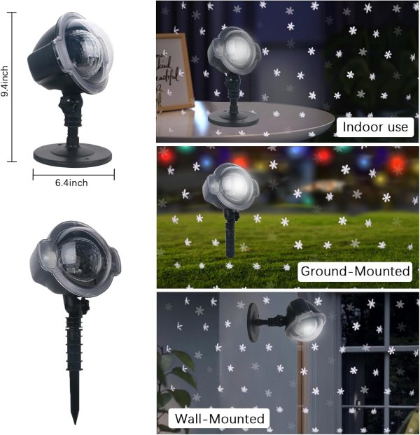 Christmas Snowflake Outdoor Projector Light, Xmas Decorations Holiday - Image 3