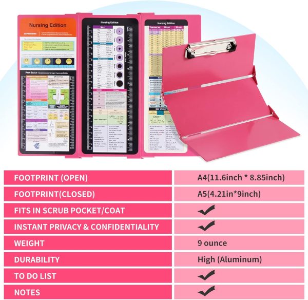 Nursing Clipboard with Nursing and Medical Edition Cheat Sheets 3 Layers - Image 2
