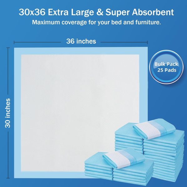 Bed Pads with Adhesive Strip 30"x36" Thicken Elderly Adults Incontinence - Image 4