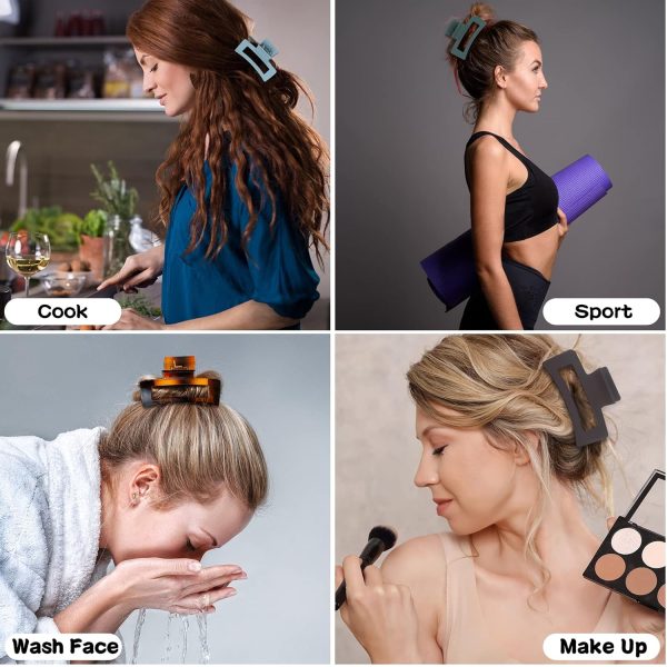 Sisiaipu 3.5 Inch Medium Hair Accessories - 12 Pcs Square Jaw Clips for - Image 6