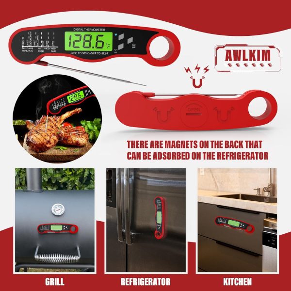 Digital Meat Thermometer for Cooking - Waterproof Kitchen Thermometer with - Image 6