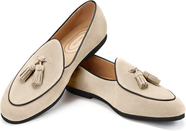 Journey West Men's Vintage Loafers for Men Belgian Loafers Slip-on Loafer - Image 3