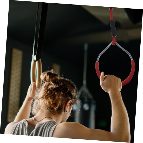 KICHOUSE 2pcs Rings Pull up and Dip Bar Obstacles Cable Weights Exercise - Image 3