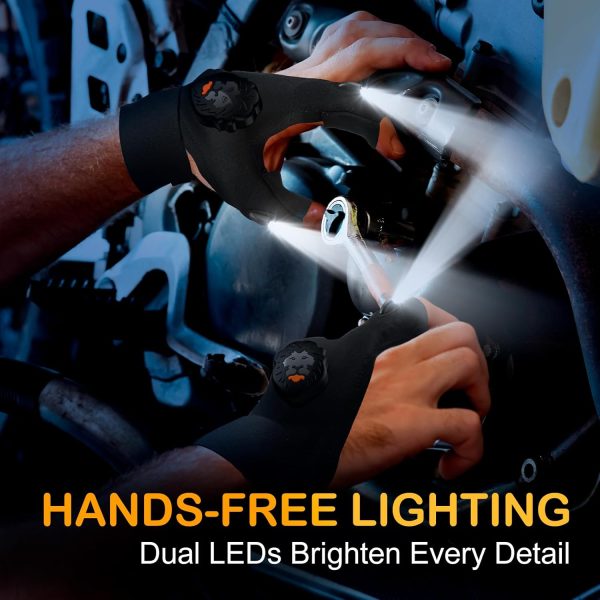 LED Flashlight Gloves Stocking Stuffers For Men Christmas Birthday Gifts - Image 4