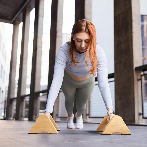 Wooden Push Up Bar Non-Slip Handstands for Floor Workout, Parallettes - Image 6