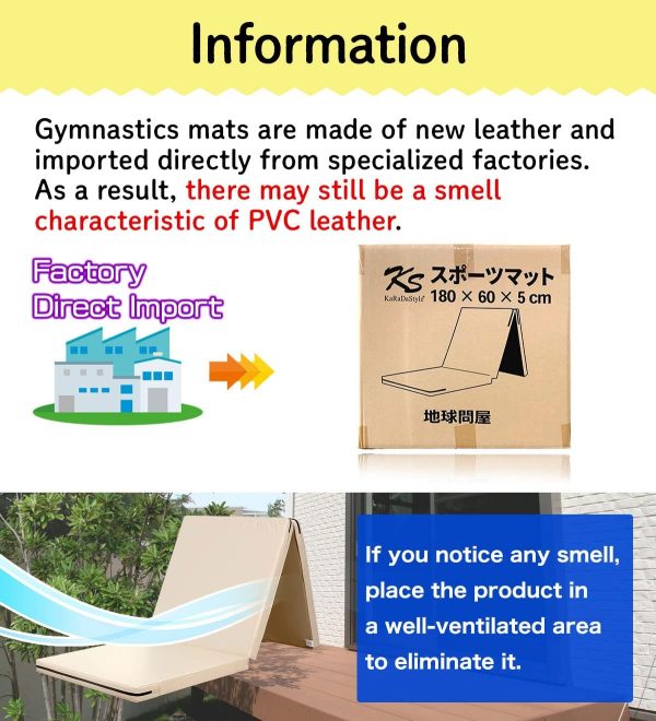 Gymnastics Mat Folding Stretch Mats 71"x24"x2" Exercise Muscle Training - Image 9