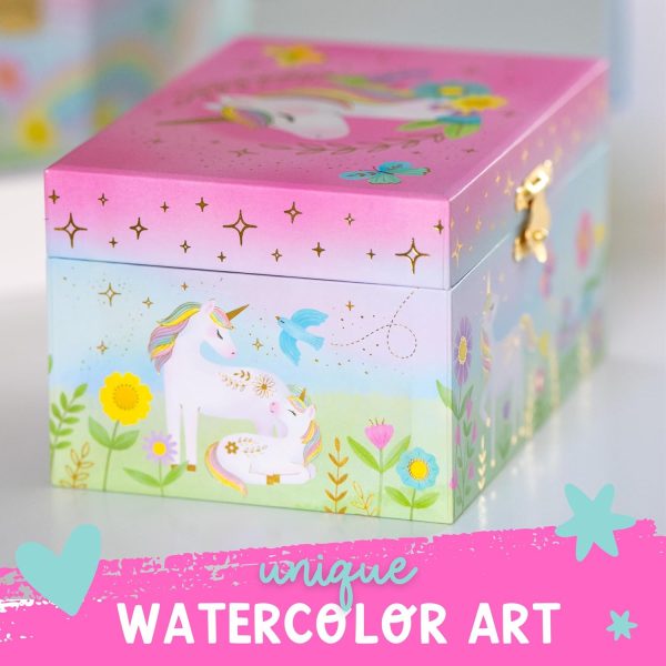 Floral Unicorn Jewelry Box - Unicorn Toys for Girls Age 4-6 - Kids Jewelry - Image 6