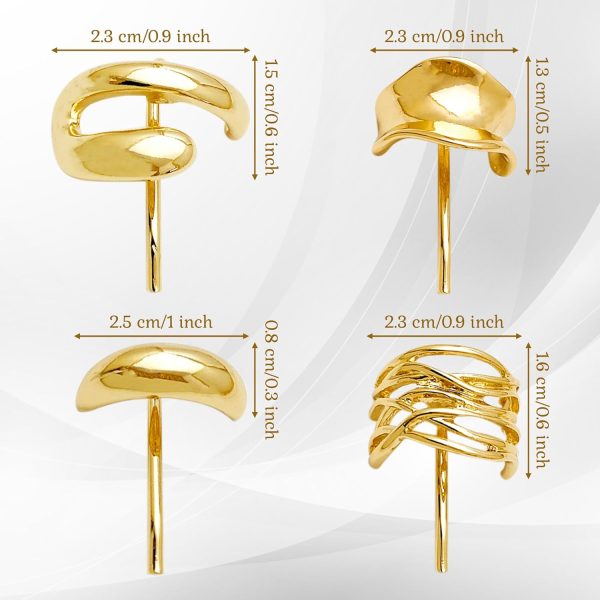 4Pcs Gold Ponytail Hair Clips - Metal Ponytail Holder Gold High Ponytail - Image 2