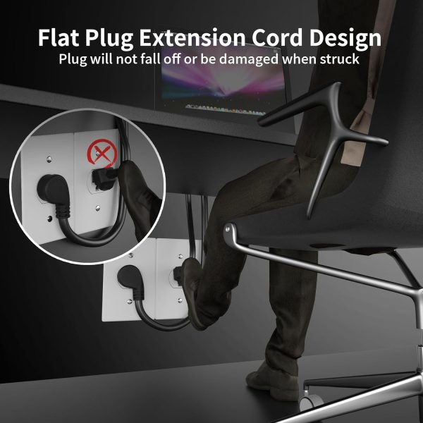 HUANCHAIN 14 Gauge 15 FT Flat Plug Extension Cord Black Indoor Outdoor, - Image 6