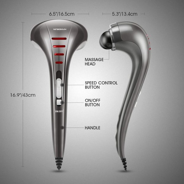 Hangsun Handheld Neck Back Massager for Pain Relief Deep Tissue, Electric - Image 5