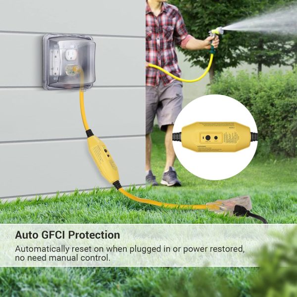 DEWENWILS 3 FT Automatic GFCI Extension Cord Outdoor, 12/3 Gauge Extension - Image 4