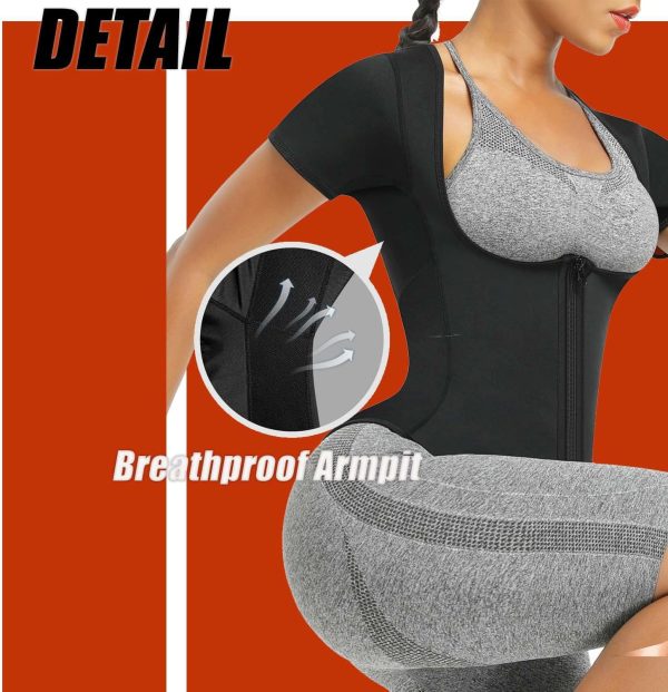 Sauna Suit Shirt For Women Weight Loss Waist Trainer Sweat Vest Workout - Image 6