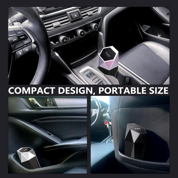 Ginsco Car Cup Holder Trash Can, Leakproof Mini Trash with Lid and 90 Bags, - Image 2