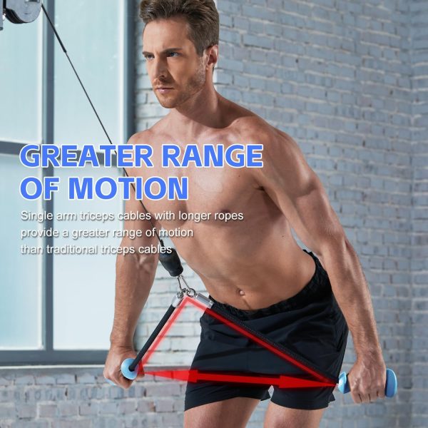 Tricep Rope with Ergonomic Handles, 36 Inch Tricep Pull Down Rope for Cable - Image 7