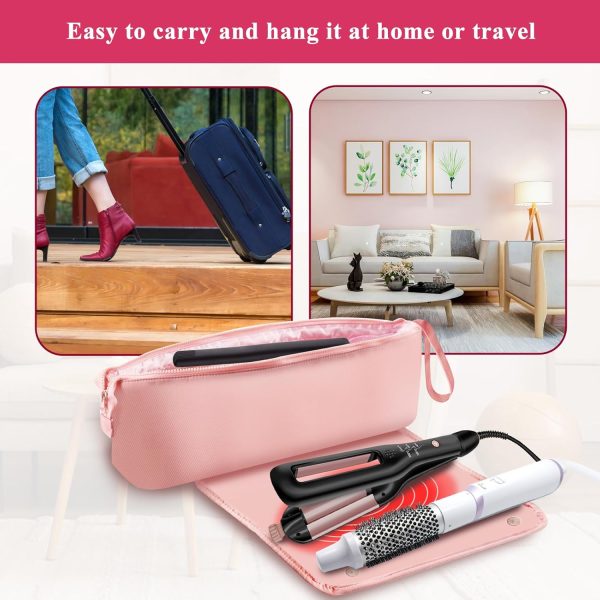 Hair Tools Travel Bag with Heat Resistant Mat, Neoprene Portable Organizer - Image 5