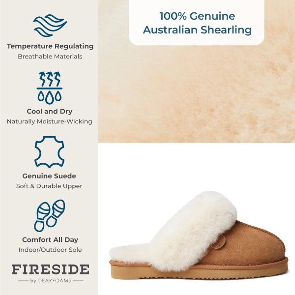Dearfoams Women's Fireside Sydney Shearling Fur Indoor/Outdoor Scuff - Image 4