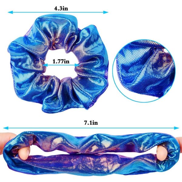 24Pcs Hair Scrunchies for Girls Shiny Metallic Scrunchies Cute Elastic Hair - Image 3