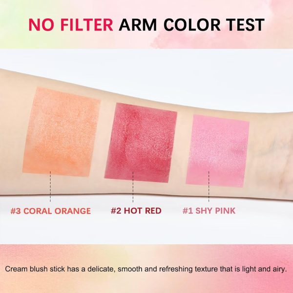 Multi-Use Makeup Blush Stick,Beauty Solid Moisturizer Stick,Waterproof - Image 4