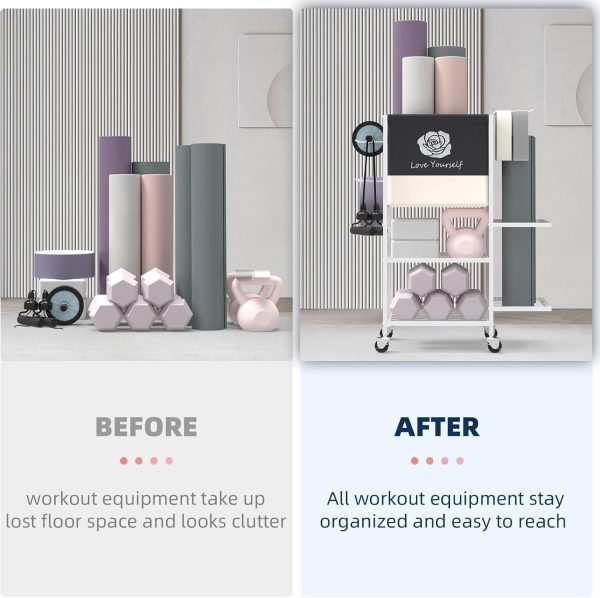 Yoga Mat Storage Rack，Home Gym Storage Rack Gym Workout Equipment Storage - Image 3