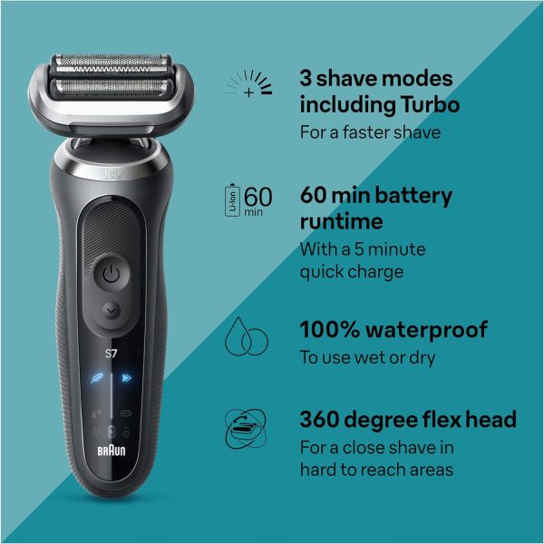 Braun Electric Shaver for Men, Series 7 7185cc, Holiday Gifts for Men, Wet - Image 2