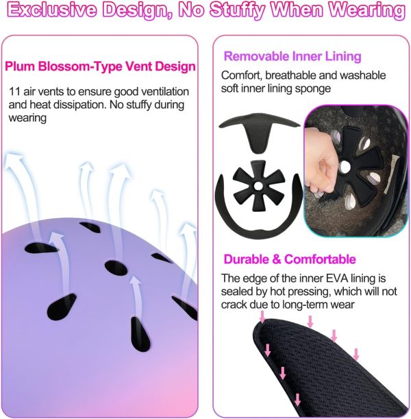 Kids Bike Helmet Toddler Helmets for 3-5-8-14 Years Kids Girls Boys Youth - Image 4